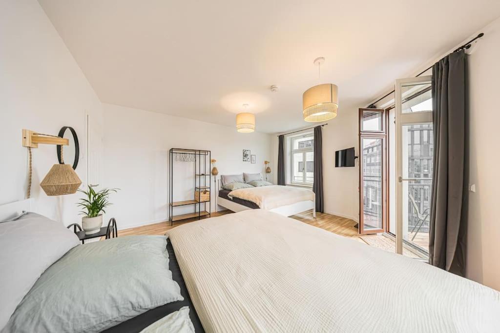 Stylisches Zentrales City-Apartment Mit 2 Balkonen Leipzig Exterior foto