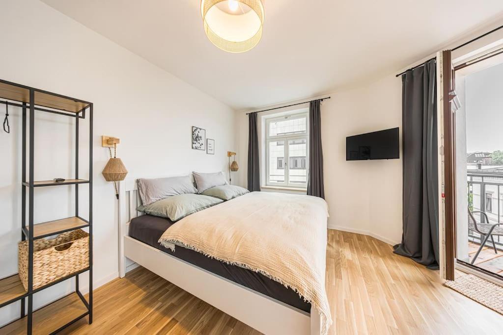 Stylisches Zentrales City-Apartment Mit 2 Balkonen Leipzig Exterior foto