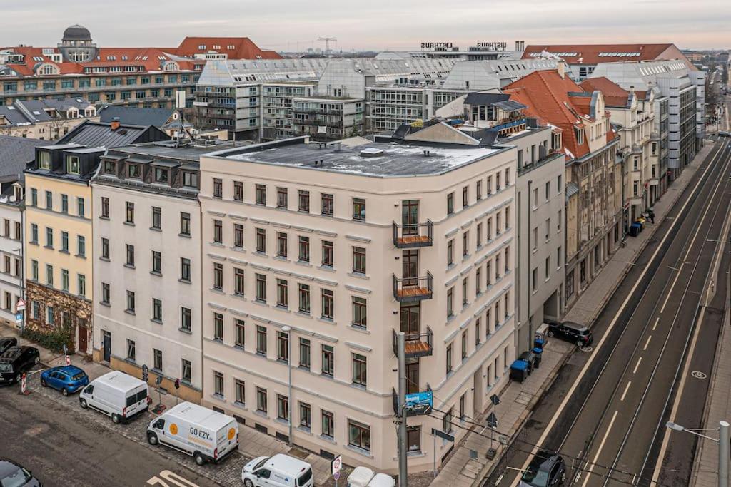Stylisches Zentrales City-Apartment Mit 2 Balkonen Leipzig Exterior foto